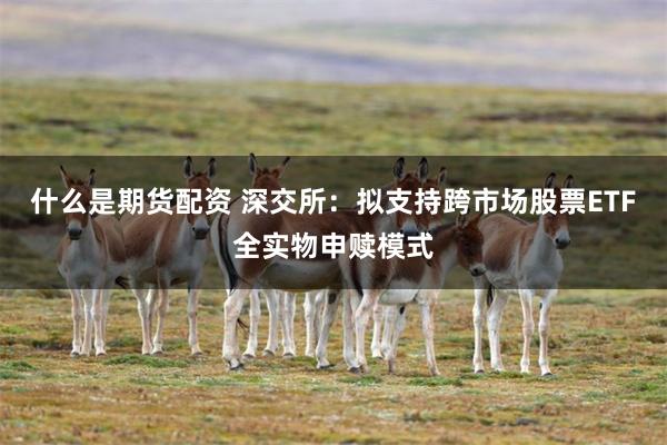 什么是期货配资 深交所：拟支持跨市场股票ETF全实物申赎模式