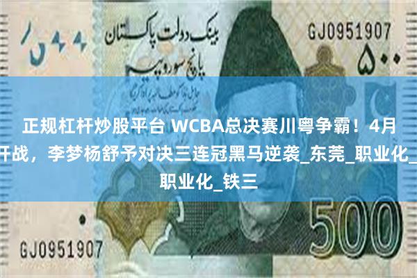 正规杠杆炒股平台 WCBA总决赛川粤争霸！4月5日开战，李梦杨舒予对决三连冠黑马逆袭_东莞_职业化_铁三