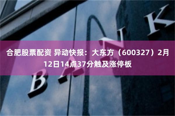 合肥股票配资 异动快报：大东方（600327）2月12日14点37分触及涨停板