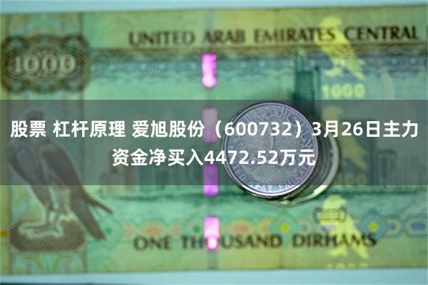 股票 杠杆原理 爱旭股份（600732）3月26日主力资金净买入4472.52万元