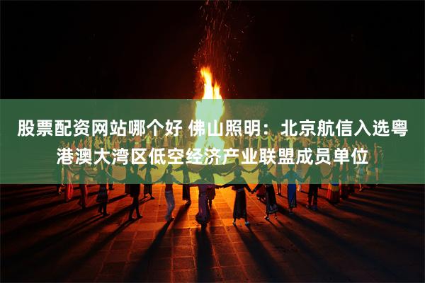 股票配资网站哪个好 佛山照明：北京航信入选粤港澳大湾区低空经济产业联盟成员单位