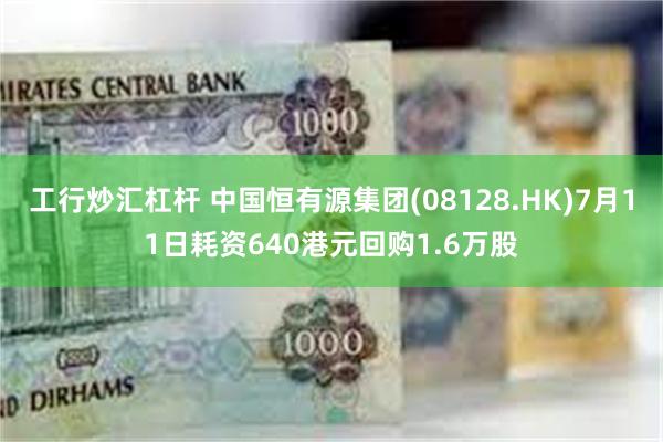 工行炒汇杠杆 中国恒有源集团(08128.HK)7月11日耗资640港元回购1.6万股