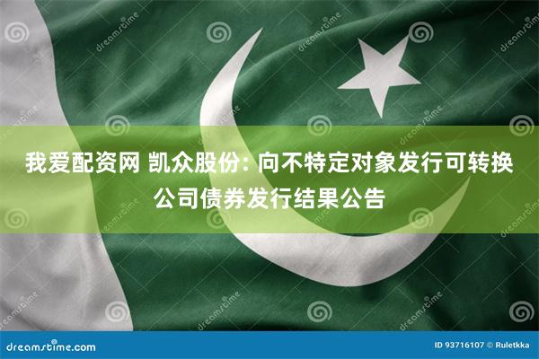 我爱配资网 凯众股份: 向不特定对象发行可转换公司债券发行结果公告
